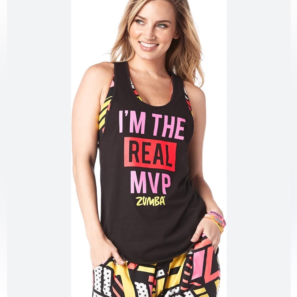 Zumba Fitness Loose Black Tank Top
